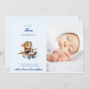 Anúncio Leopardo-do-cartoon azul-bebê Garoto Nascido