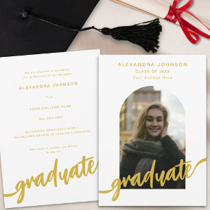 Anúncio Letra Moderna em Ouro Arco Foto Graduação