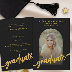 Anúncio Letra Moderna em Ouro Arco Foto Graduação