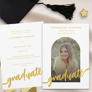 Anúncio Letra Moderna em Ouro Arco Foto Graduação