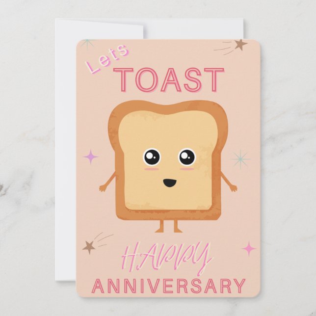 Anúncio Lets Toast neutral Happy Anniversary greeting card (Frente)