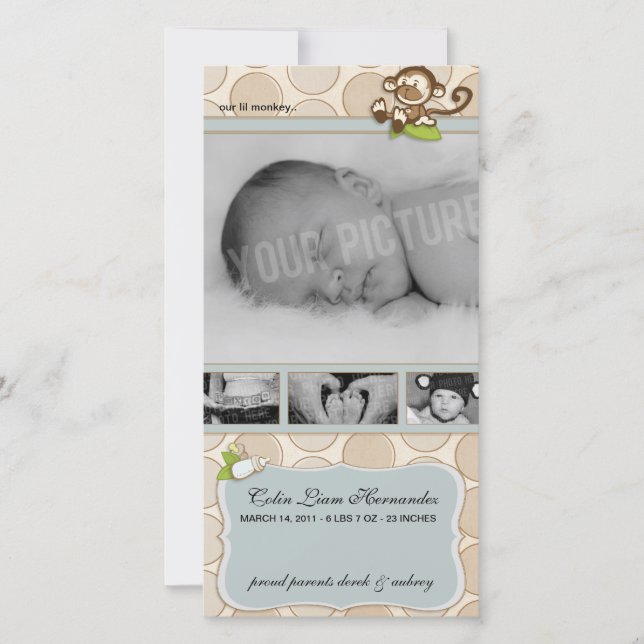 Anúncio Lil Monkey New Baby Birth Announces (Frente)