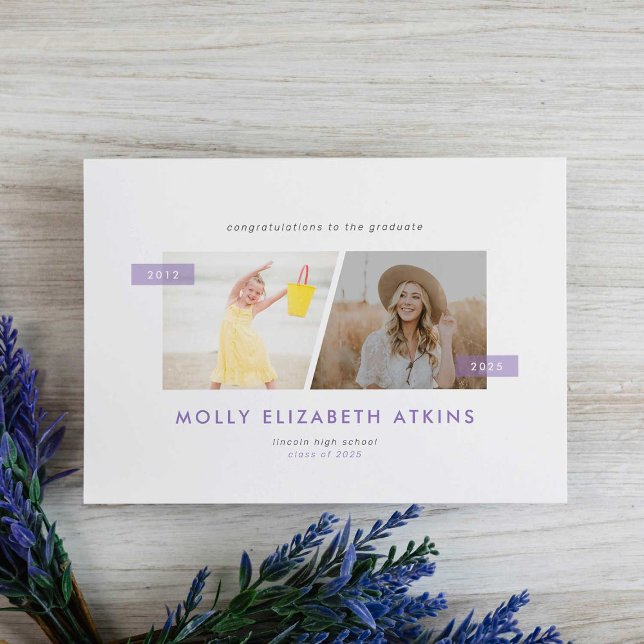 Anúncio Lilac Então e Agora Dois Graduados Fotográficos (Criador carregado)