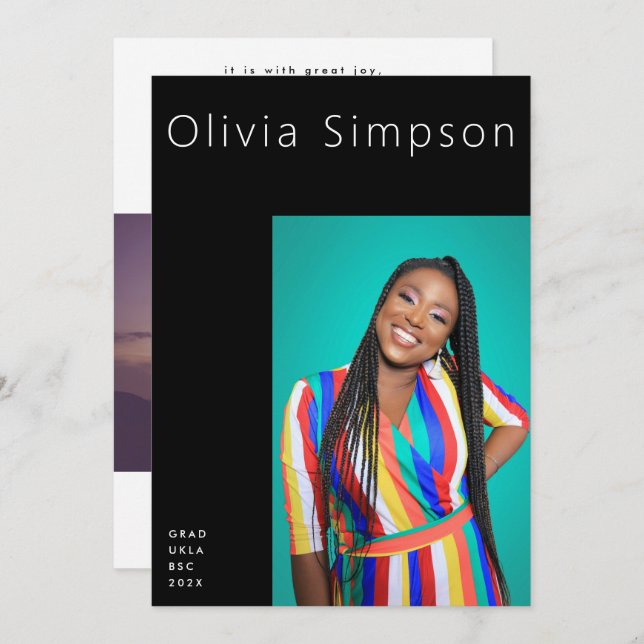 Anúncio Limite Moderno - Preto Simples no Formando preto O (Frente/Verso)