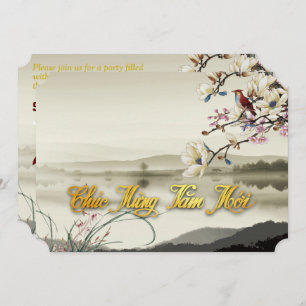 Anúncio Linda cena bucólica do Ano do Rato Vietnamita 2020