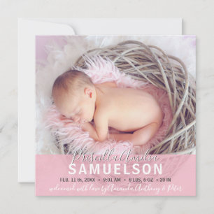 Anúncio Linda Menina Nascida Anunciando FOTO Rosa