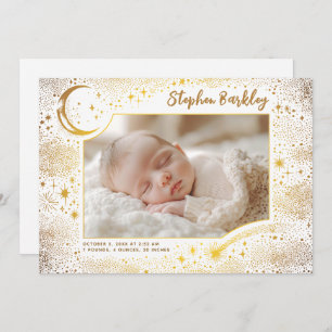 Anúncio Lindas Estrelas Lua Celestial Nascimento da Foto