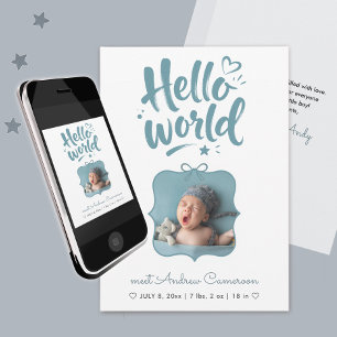 Anúncio Lindo Arco de Foto de Bebê Menino Azul Novo Pincel