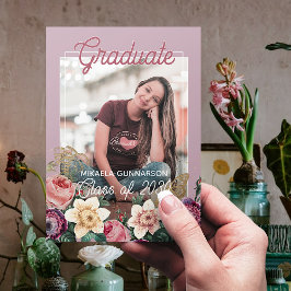 Anúncio Lindo Desabrochar Rosa Botânico Floral Boho Format