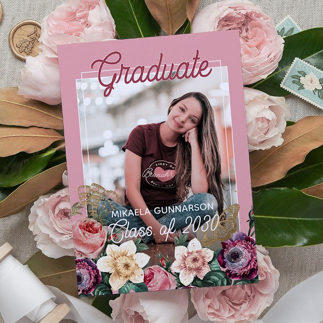 Anúncio Lindo Desabrochar Rosa Botânico Floral Boho Format (Criador carregado)