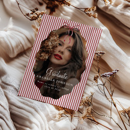 Anúncio Lindo Laço Vermelho com Listras Finas Foto Graduaç