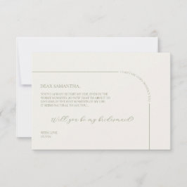 Anúncio Linen Arch Minimalist Bridesmaid Proposal Card