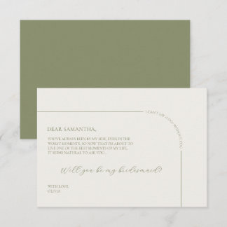 Anúncio Linen Arch Minimalist Bridesmaid Proposal Card