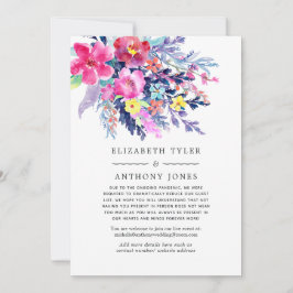 Anúncio Lista de Convidados de Casamento Floral em Aquarel