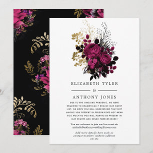 Anúncio Lista de Convidados de Casamento Floral Marsala e