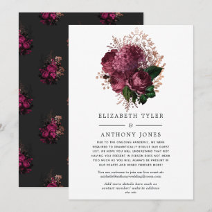 Anúncio Lista de Convidados de Casamento Floral Marsala e