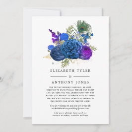 Anúncio Lista de Convidados de Casamento Floral Pavão Vint