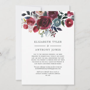 Anúncio Lista de Convidados Reduzida Boho Chic Burgundy e 