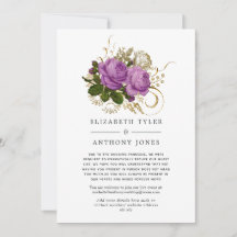 Lista de convidados reduzida com charme roxo e dou