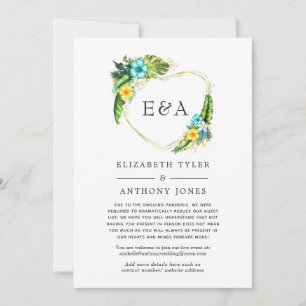 Anúncio Lista de convidados reduzida do Monograma Tropical