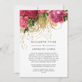 Anúncio Lista de Convidados Reduzida para Casamento Rosa e