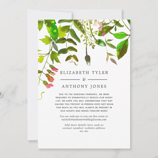 Anúncio Lista de Convidados Reduzida para Casamento Verde (Frente)