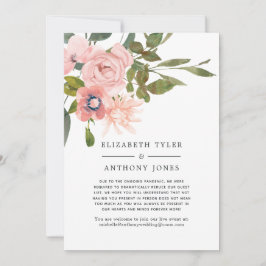 Anúncio Lista de Convidados Reduzida Rosa Bege e Floral em