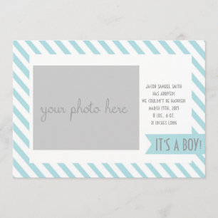 Anúncio listrado azul do nascimento
