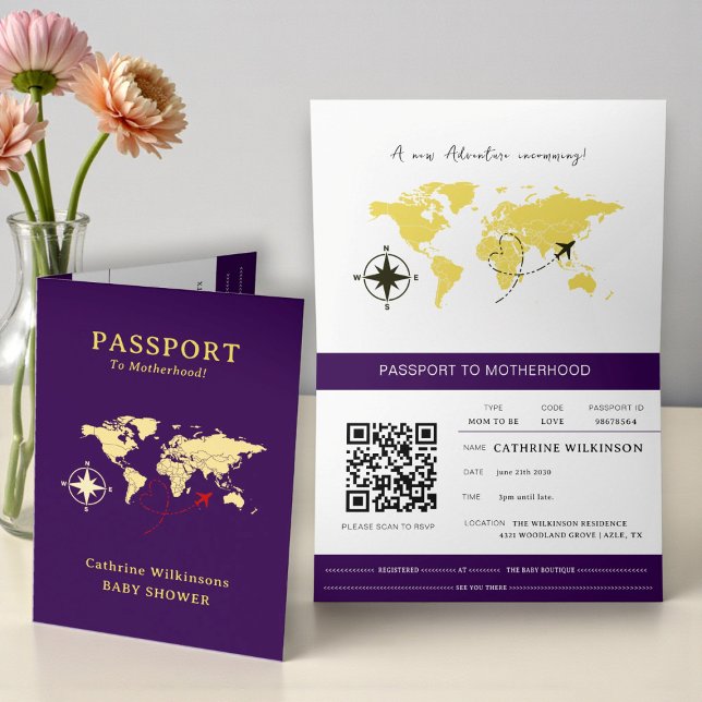 Anúncio little explorer Baby Shower Passport Card (Criador carregado)