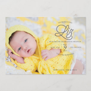 Anúncio Liz Heaven Birth Announce