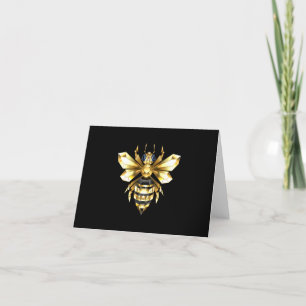 Anúncio Logotipo Faux Gold Foil Polygonal da Abelha em Pre