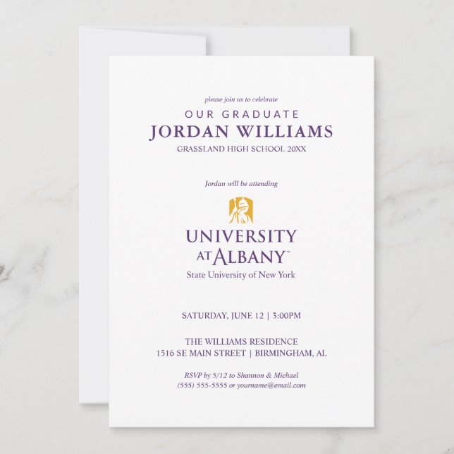 Anúncio Logotipo Icônico da Universidade de Albany (Frente)