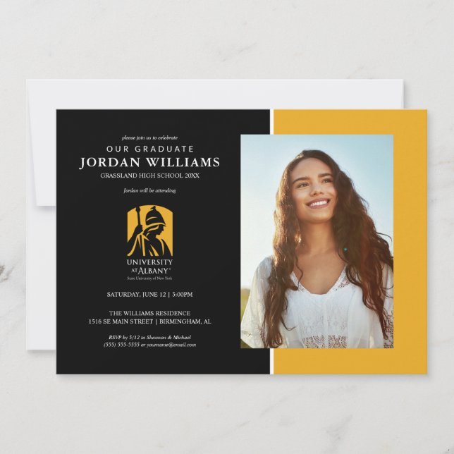 Anúncio Logotipo Icônico da Universidade de Albany (Frente)