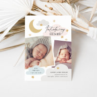 Lua Estrelas Nuvens Colidem Foto Rosa Azul Nascime