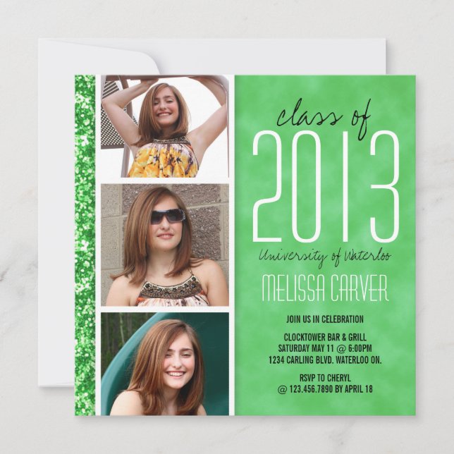 Anúncio lunático do formando do brilho - verde (Frente)