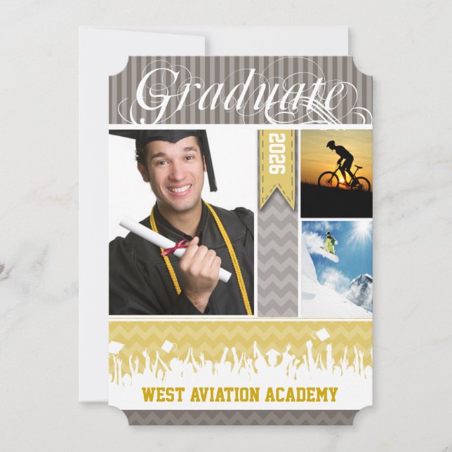 Anúncio Mais velho 3 Imagens Cinza Amarelo Zig Classe de (Frente)