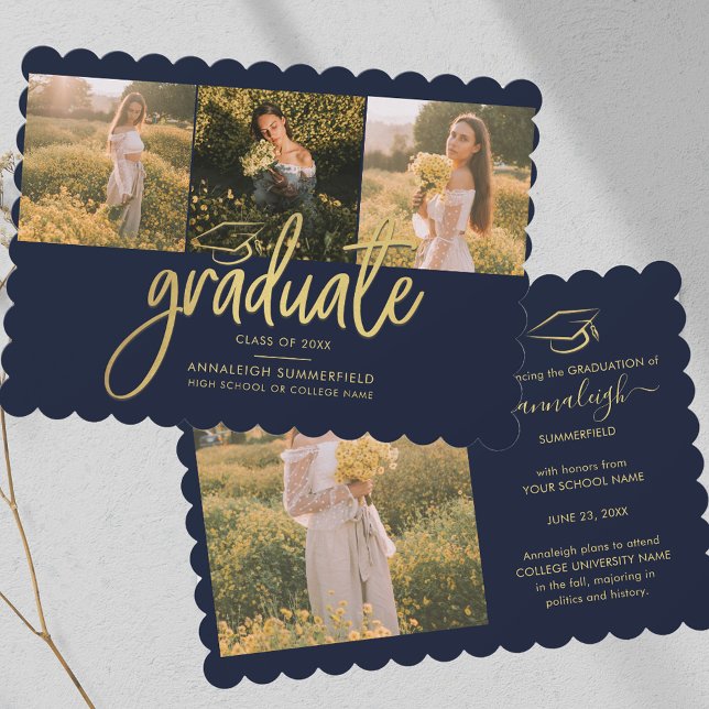 Anúncio Mais velho Multi-Foto Graduação 2025 (Graduation 2025 Multiple Photos Senior Announcement)