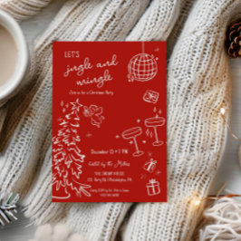 Anúncio Mão traçada na festa de Natal jingle and mingle