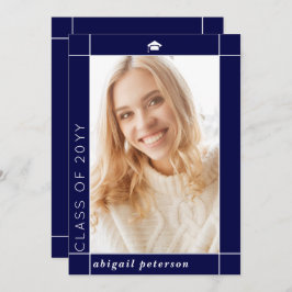 Anúncio Marinho azul moderno Classe de graduação de 2024
