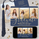 Anúncio Marinho de Graduação de Foto Azul e Dourado para D<br><div class="desc">Compartilhe a alegria de um segundo grau ou formandos com anúncios personalizados de marinho de colagem de 4 fotos, azuis e dourados, descarregáveis. As imagens e todos os textos deste modelo digital são simples de personalizar com quaisquer detalhes de sua escolha, como informações sobre convites de festas, nomes de pais,...</div>