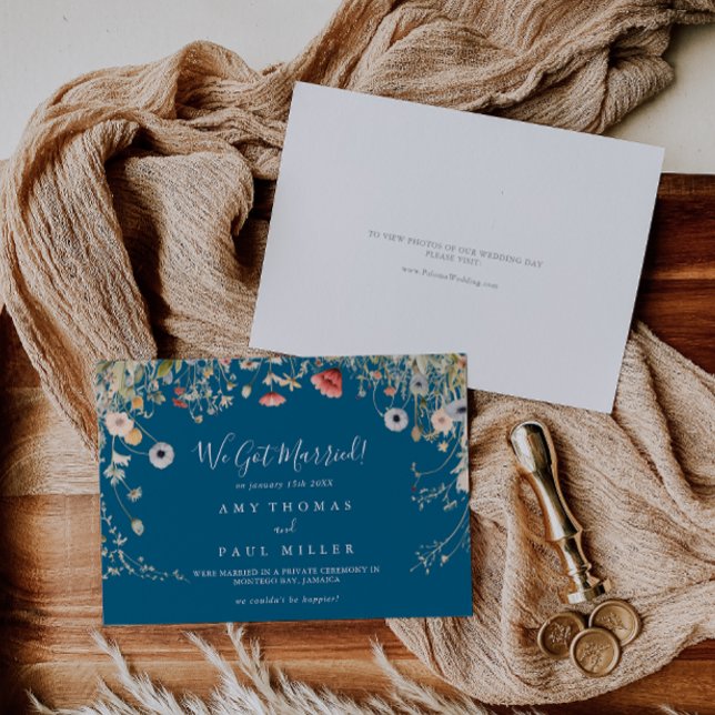 Anúncio Marinho Feliz Boho Wildflower Elopement (Criador carregado)