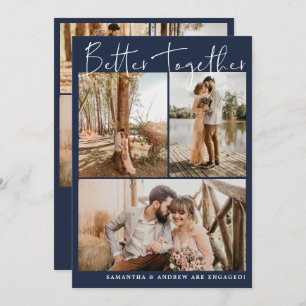 Anúncio Marinho moderno - noivado de 6 fotos com script ch