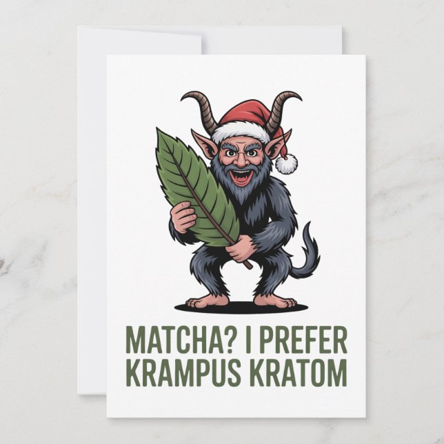 Anúncio Matcha? Eu Prefiro Krampus Kratom Natal Divertido  (Frente)