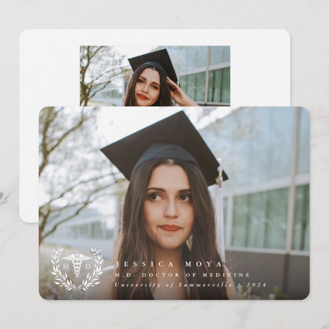 Anúncio Médico de Graduação de Medicina de Caduco Branco (Frente/Verso)