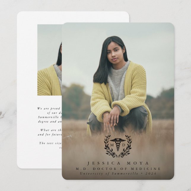 Anúncio Médico de Graduação Medicina de Caduco Negro (Frente/Verso)