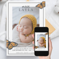 Meet Baby Butterfly Birth Announcement