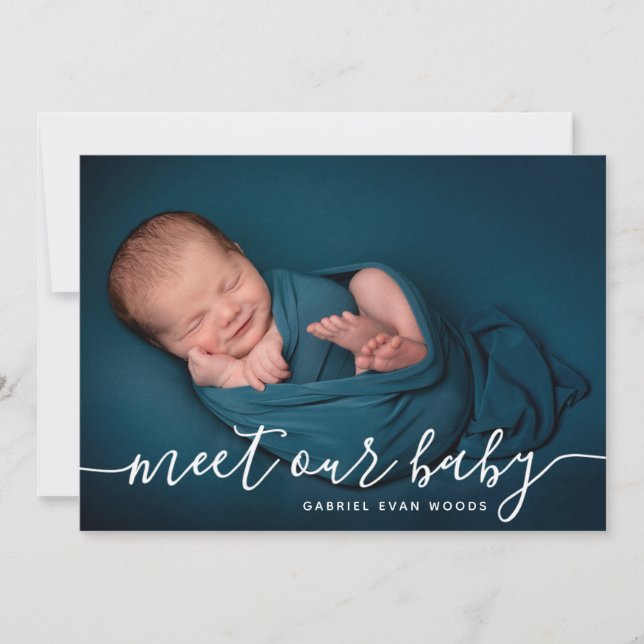 Anúncio Meet Our Baby  Photo Collage Modern Birth (Frente)