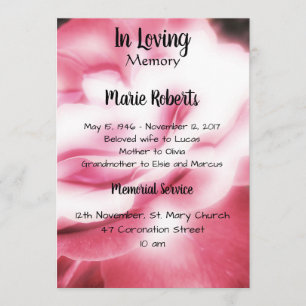 Anúncio Memorial/anúncio do rosa do rosa