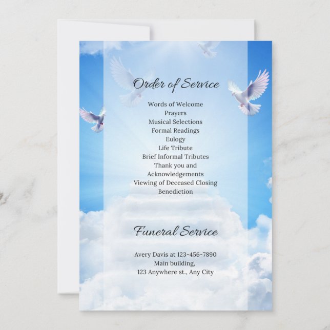 Anúncio Memorial Funeral Card Design (Verso)