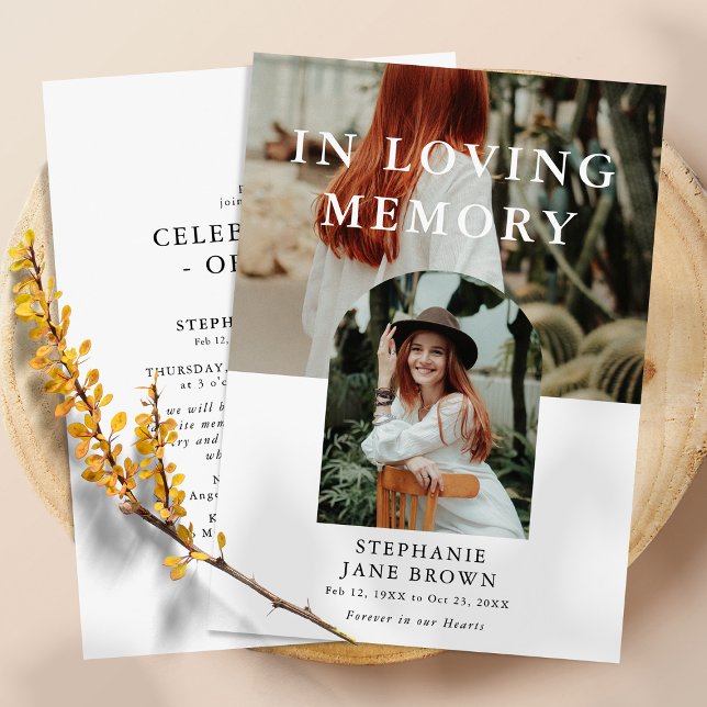 Anúncio Memorial Funeral de Foto na moda minimo 2 (Criador carregado)